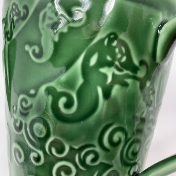 Set of 2 Vtg STARBUCKS Chaleur 16oz Green Mugs Mermaid/Tribal Island Symbols - Picture 7 of 11